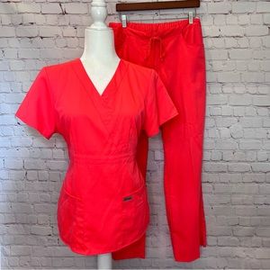Grey’s Anatomy Neon Coral Scrub Set